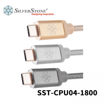 SilverStone 銀欣 SST-CPU04-1800 USB Type-A 轉 Type-C 傳輸線 180CM