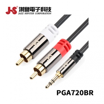 JS 淇譽電子 PGA720BR 高級立體音源傳輸線(3.5mm公對RCA公) 2M