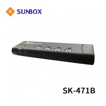 SUNBOX 慧光展業 SK-471B 4埠 KVM電腦切換器，VGA+USB介面