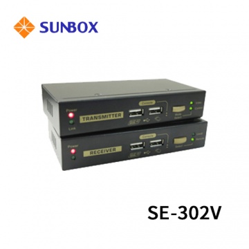 SUNBOX 慧光展業 SE-302V KVM電腦延長器，延長螢幕鍵盤滑鼠300米