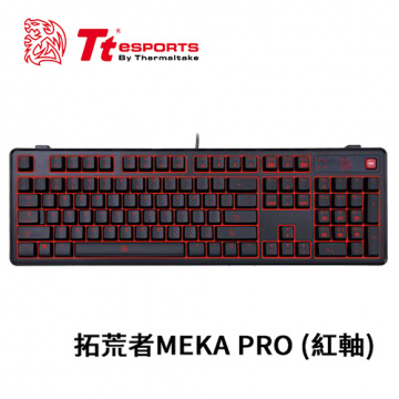 Tt eSports 曜越 拓荒者MEKA PRO 紅光 LED CHERRY軸機械式電競鍵盤(紅軸) (KB-MGP-RDBDUS-01)