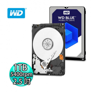 WD 藍標 1TB 2.5吋 HDD硬碟 5400轉 7mm厚度 WD10SPZX