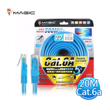 Magic 鴻象 CAT.6A 超高速傳輸網路線(圓線)-20M CAT6A-20BL