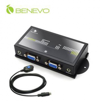 BENEVO 磁吸型 2埠VGA Audio螢幕切換器(自動與按鍵切換)