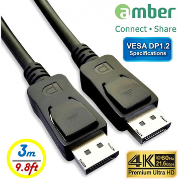 amber DPC-230 VESA DP1.2規格影音訊號線 DisplayPort 對 DisplayPort／4K@60Hz／3.0m