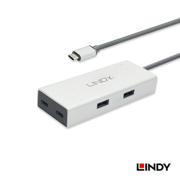 LINDY 43091 USB3.1 GEN 1 TYPE-C TO 2C/2A 4埠 集線器
