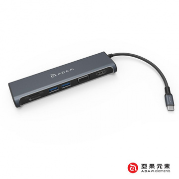 ADAM 亞果元素 CASA Hub A03 USB 3.1 Type-C 五合一多功能4K專用集線器 灰色