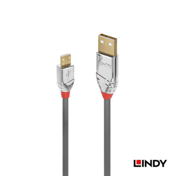LINDY 林帝 36650 CROMO LINE USB2.0 TYPE-A/公 TO MICRO-B/公 傳輸線 0.5M