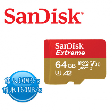 SANDISK EXTREME microSD UHS-I 64G T-Flash A2 U3 記憶卡 64GB