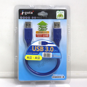 I-gota USB3.0 A公-A公 高速傳輸線 30CM (U3AAPP0.3)