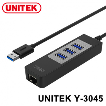 UNITEK 優越者 Y-3045 USB3.0 集線器 + 有線網卡