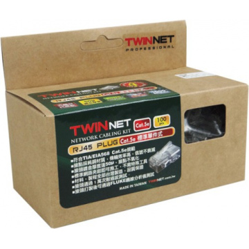 TWINNET Cat.5e RJ45 單排 網路接頭 盒裝 (100顆)