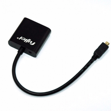 【FU】Micro HDMI TYPE-D (公) 轉 VGA (母) +3.5mm 音源孔 免電源 訊號轉換線 (SR4219)