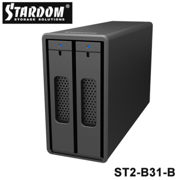 STARDOM ST2-B31 ST2-B31-B 黑色 3.5吋/2.5吋 USB3.1 2bay 磁碟陣列設備
