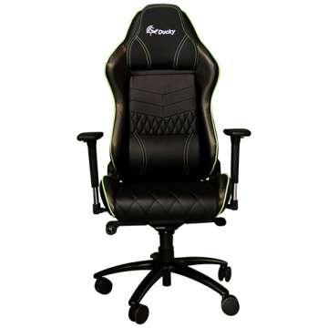 創傑 DUCKY RTX (黑椅綠色車縫線邊) 皮革電競椅 (客訂商品, 需自行DIY)