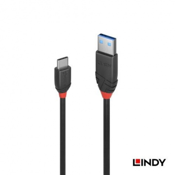 Lindy 林帝 36916 BLACK LINE USB 3.1 GEN 2 TYPE-C 公 TO TYPE-A 公 傳輸線 1M
