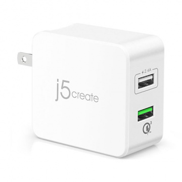 j5create 凱捷 JUP20 2埠USB QC3.0智慧快速充電器