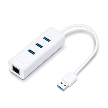 TP-LINK UE330 3埠USB 3.0集線器與Gigabit USB網路卡