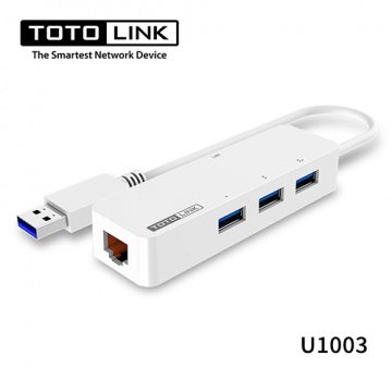 TOTOLINK U1003 USB 3.0 轉RJ45 Gigabit 網路卡+集線器