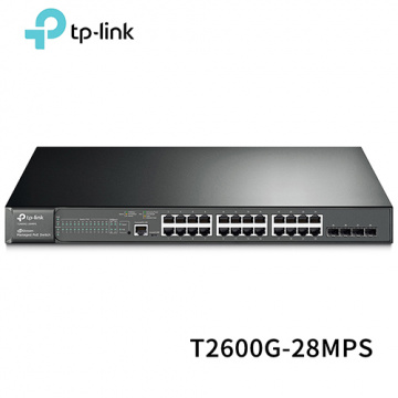 TP-LINK T2600G-28MPS (替代TL-SG3424P) V3 JetStream 24埠 Gigabit L2管理型PoE+交換器(含4個SFP插槽)