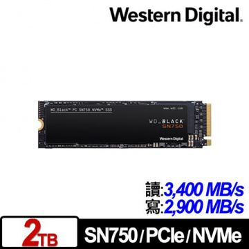WD 黑標 BLACK SN750 2TB 3D NAND M.2 PCI-E SSD 固態硬碟 WDS200T3X0C