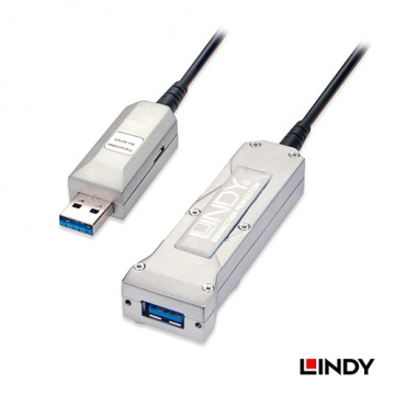 LINDY 42701 USB3.0 A公A母 光電混合傳輸線 50M
