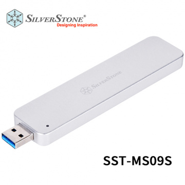 SilverStone 銀欣 SST-MS09S M.2 SATA SSD USB 3.1 Gen 2 外接盒 銀色
