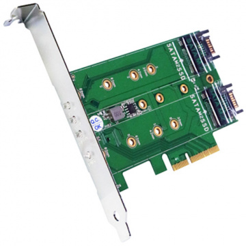 伽利略 PCI-E 4X M.2(NVMe)1埠+(NGFF)2埠 SSD 轉接卡 M2PE1S2