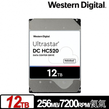 WD Ultrastar DC HC520 12TB 企業級 3.5吋 硬碟 HUH721212ALE604/0F30146