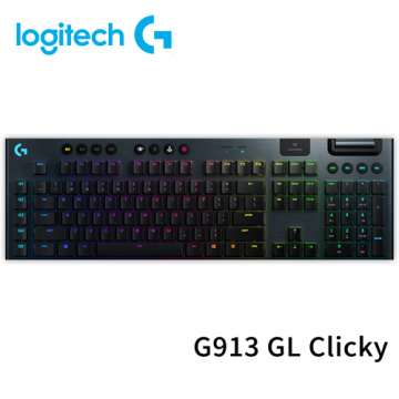 Logitech 羅技 G913 LIGHTSPEED GL CLICKY 青軸 無線 RGB 機械式遊戲鍵盤