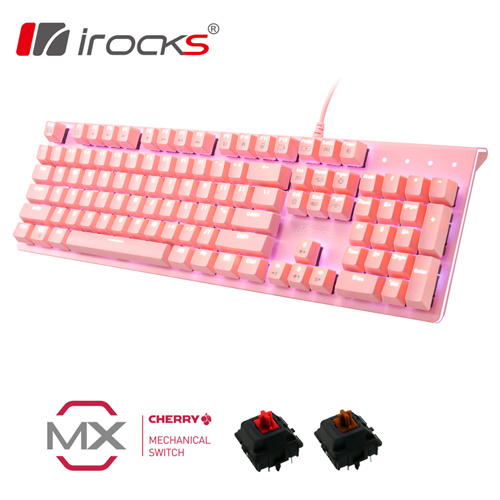 I-ROCKS K75M 機械式鍵盤/粉色上蓋/白光/Cherry軸體 IRK75MS IRK75M K75MS