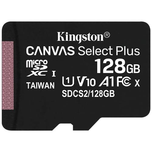 Kingston 金士頓 Canvas Select Plus microSDXC 128GB 記憶卡 含SD轉接卡 (SDCS2/128GB)