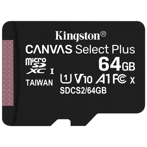 Kingston 金士頓 Canvas Select Plus microSDXC 64GB 記憶卡 含SD轉接卡(SDCS2/64GB)
