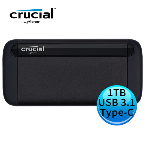 Micron 美光 Crucial X8 1TB USB 3.1 Gen 2 Type-C SSD 外接固態硬碟 CT1000X8SSD9