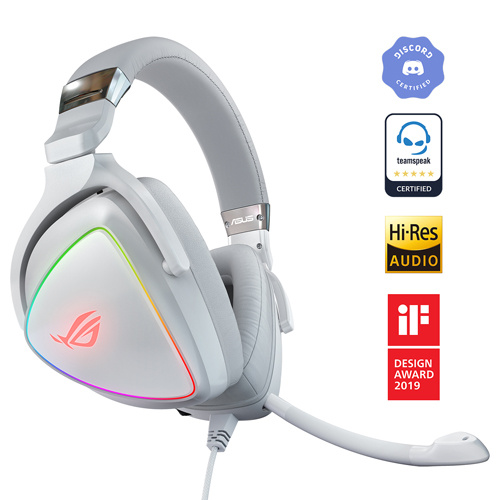 ASUS 華碩 ROG DELTA White EDITION 幻白限定款 RGB 有線耳罩式電競耳機