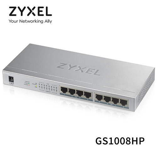ZYXEL 合勤 GS1008HP 8埠GbE 無網管型PoE交換器