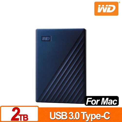 WD My Passport for Mac 2TB USB Type-C 2.5吋 外接硬碟 藍色 WDBA2D0020BBL-WESN