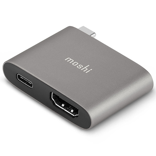 moshi USB Type-C to HDMI 雙端口轉接器 支援 4K HDR / PD 60W 鈦灰 99MO084272