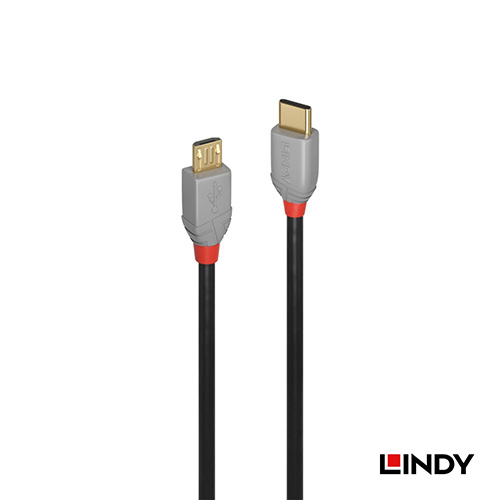 LINDY 林帝 36892 ANTHRA LINE USB2.0 TYPE-C/公 TO MICRO-B/公 傳輸線 2M