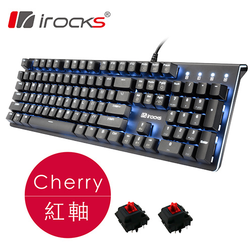 iRocks K75M PBT 黑色上蓋 單色背光 Cherry軸 機械式鍵盤 紅軸  IRK75MS IRK75M K75MS