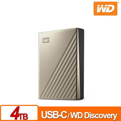 WD My Passport Ultra 4TB 閃耀金 2.5吋 USB Type-C 外接硬碟 WDBFTM0040BGD-WESN