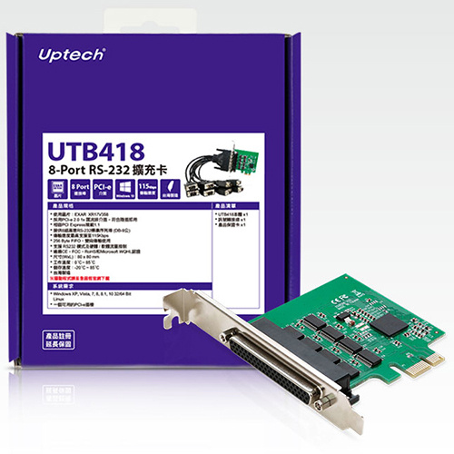 Uptech 登昌恆 UTB418 PCI-E 8-Port RS-232 擴充卡