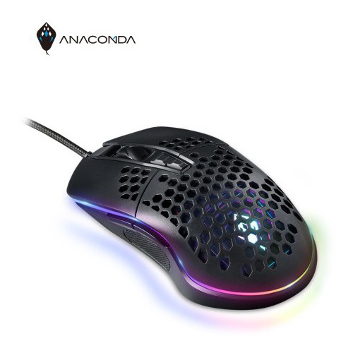Anacomda 巨蟒 BLACK HOLE DPI可達6400 可編輯按鍵 RGB 電競滑鼠