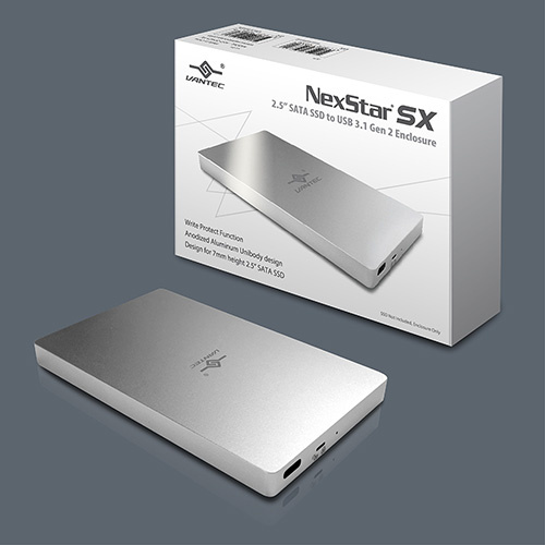 VANTEC 凡達克 NexStar SX 2.5吋 SATA SSD To USB 3.1 Gen 2 Type C 超薄外接盒 NST-204C3-SV