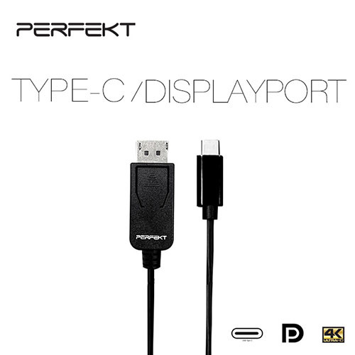 PERFEKT-USB-C 轉DP 公轉公 4K@60Hz影音訊號轉接線 2M_UC-D02