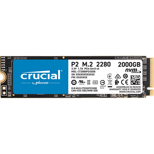 Crucial 美光 P2 2TB PCIe M.2 2280 SSD 固態硬碟 CT2000P2SSD8