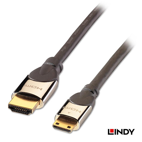LINDY 41436 鉻系列HDMI 2.0公 TO MINI HDMI公 傳輸線1M