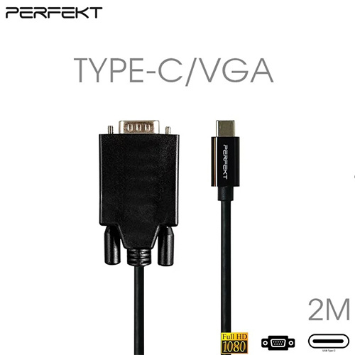 PERFEKT UC-V02 Type-C 公 轉 VGA 公 轉接線