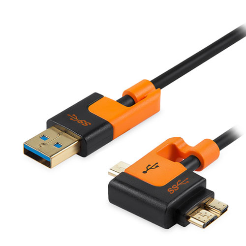 群加 Powersync Micro USB 3.0/2.0 兩用 To USB 3.0 AM 5Gbps 耐搖擺抗彎折 高速傳輸充電線 1.5M USB3-KRMIBX150