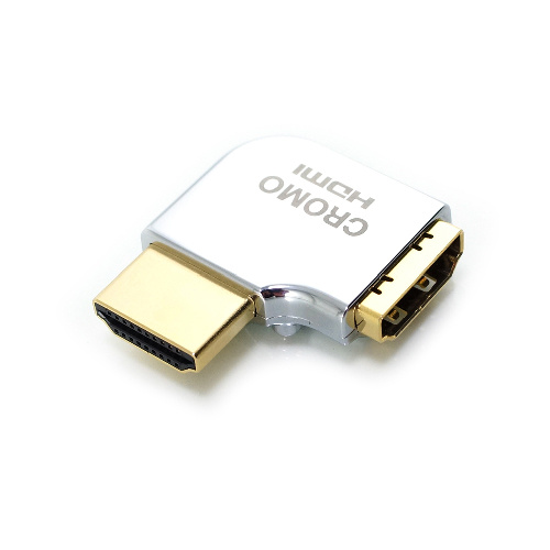 LINDY 林帝 41508 - CROMO HDMI 2.0 鋅合金鍍金轉向頭-A公對A母 水平向左90度旋轉
